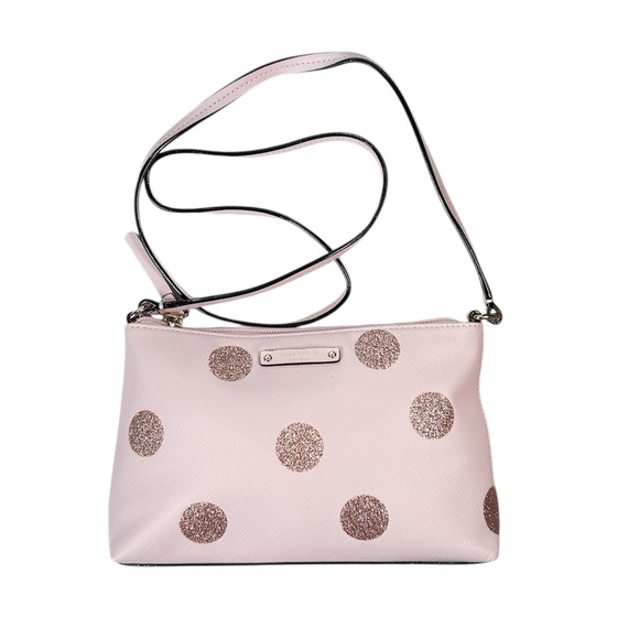 NWT Kate Spade Haven Lane Pink Glitter Polka Dot Crossbody Bag - Picture 9 of 16